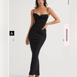 House of CB CHARMAINE BLACK CORSET MAXI DRESS